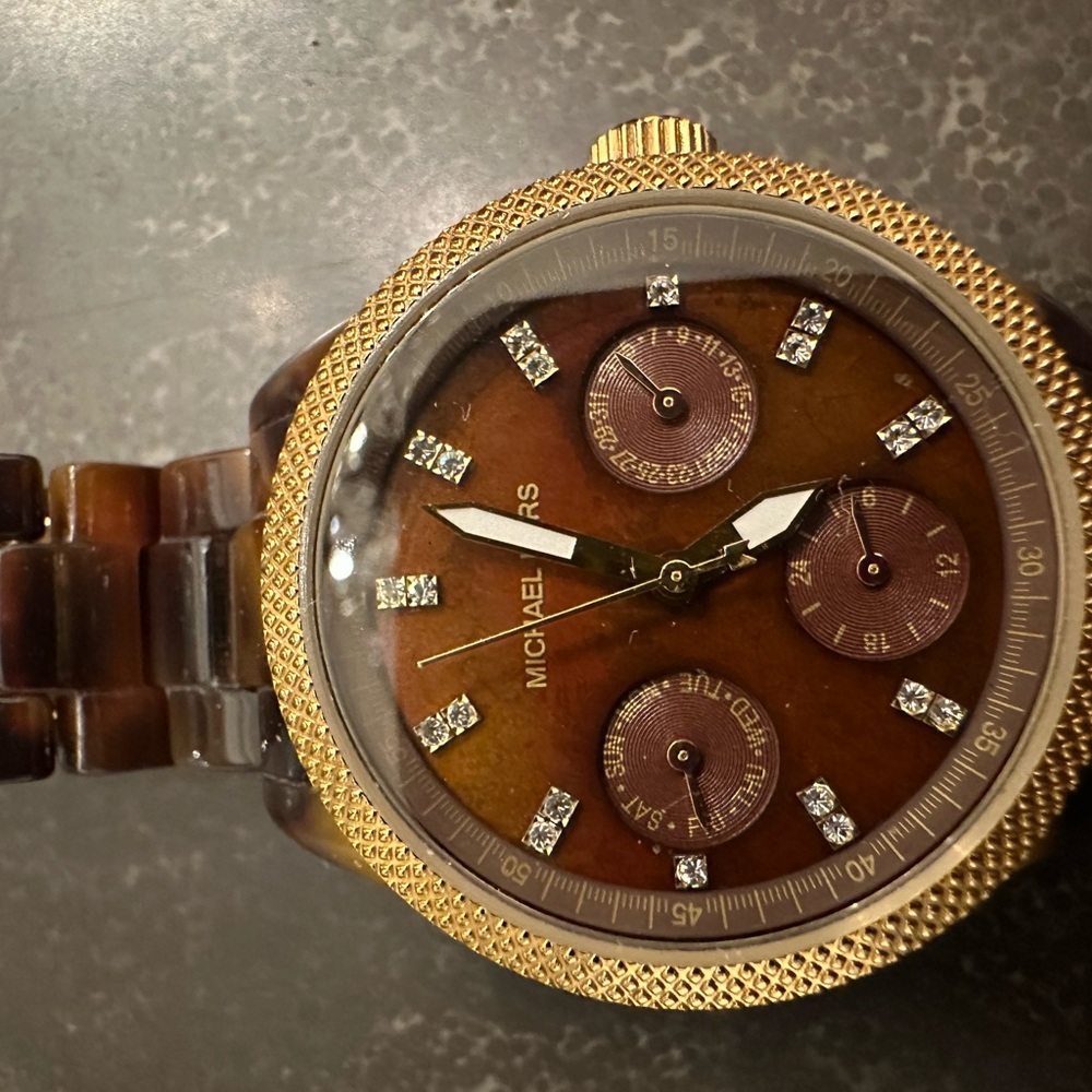 Michael Kors Gold and Brown Chronograph Watch
